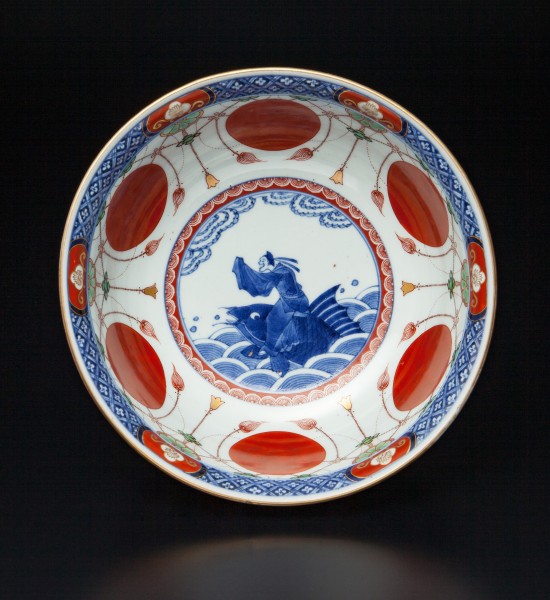 古伊万里金襴手琴高仙人文大鉢 Koimari